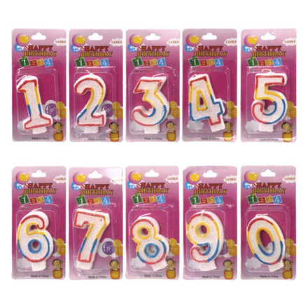 РАСПРОДАЖА Свеча цифра 2 радужная