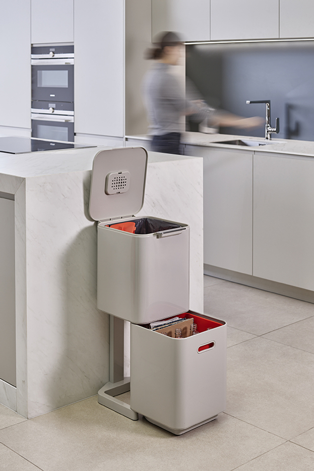 Контейнер для мусора с двумя баками Totem Compact 40 л белый, Joseph Joseph