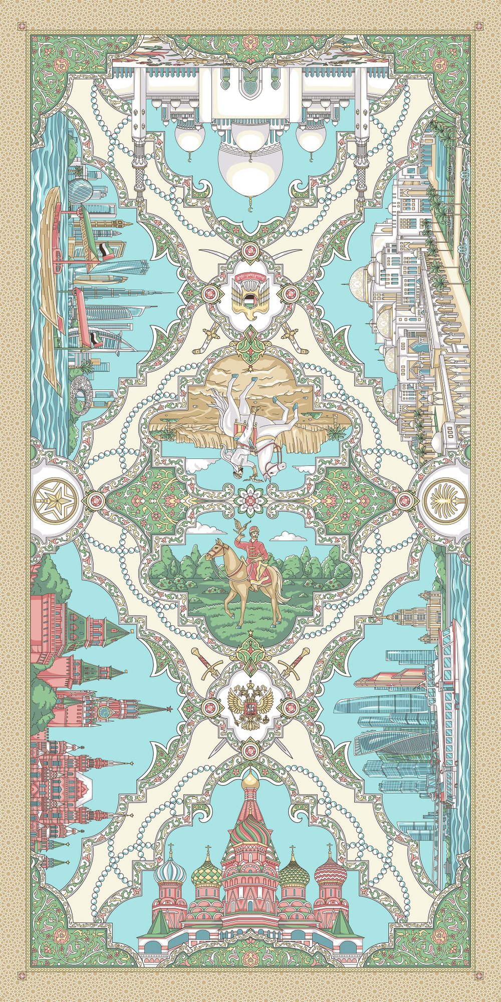 Шарф/Палантин «Объединенные Арабские Эмираты–Россия»