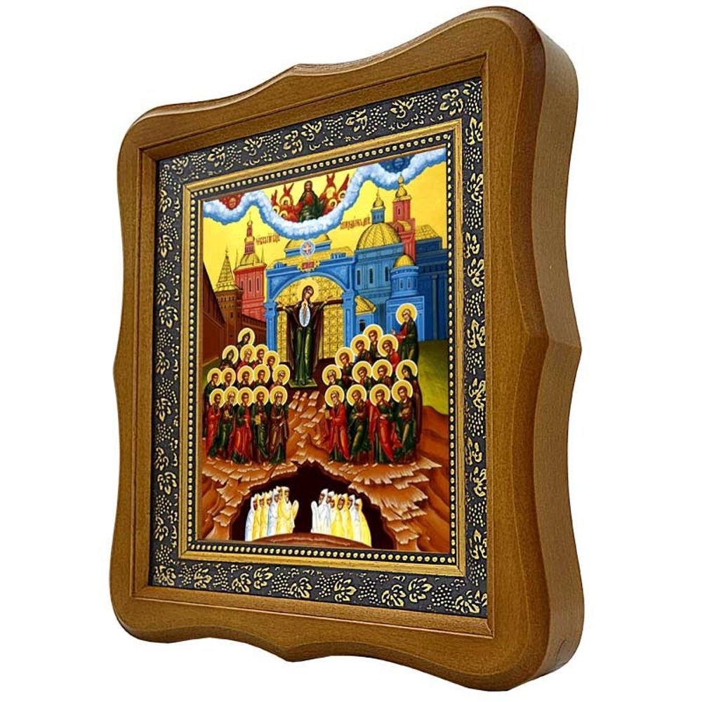 Непроходимая дверь. Икона Божьей Матери на холсте.