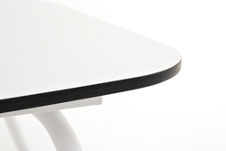 "Верона" журнальный стол из HPL 120х65, H40, каркас белый муар, цвет столешницы "молочный"