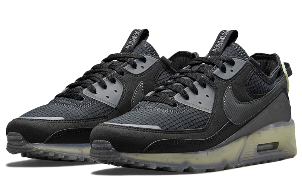 Nike Air Max 90 terrascape "anthracite" retro synthetic leather, artificial leather, shock absorption, non-slip, wear-resistant, rebound, low-cut casual running shoes for men and women with the same style of black and gray