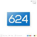 Номер на дверь 624, табличка на дверь для офиса, квартиры, кабинета, аудитории, склада, голубая 120х70 мм, Айдентика Технолоджи