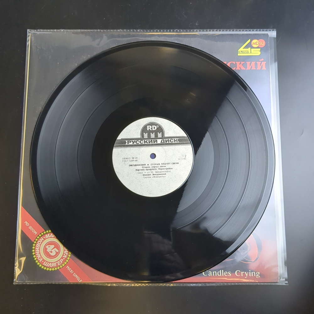 LP Михаил Звездинский - Сгорая плачут свечи. Виниловая пластинка 12 дюймов. Метадиджитал 1991 год.