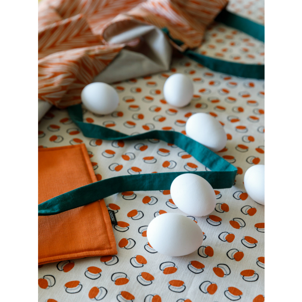 Скатерть на стол из хлопка с принтом "Ягоды", Russian North, 150х250 см