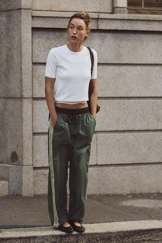 ZARA БАЗОВЫЙ ДЖЕРСИ С КОРОТКИМИ РУКАВАМИ, БЕЛЫЙ