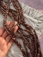 Нить гематитовых бусин, 7-9мм, галтовка