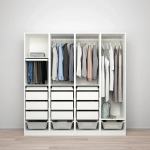 Шкаф с зеркалом - IKEA PAX/REINSVOLL/ÅHEIM/AHEIM/ПАКС/РЕИНСВОЛЛ/ОХЕЙМ ИКЕА, 60х200х201,2 см, белый/бежевый