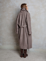 Пальто из шерсти на подкладке с шалевым воротником коричневый