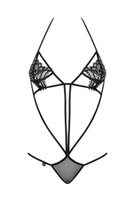 Черное открытое боди с кружевной вышивкой на груди Luiza Teddy SM (42-44) (Цвет: черный)