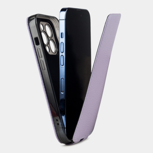 Чехол для iPhone 15 Pro из кожи козы, цвета сирень