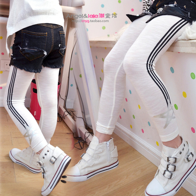 Леггинсы детские с лампасами и серебряной звездой