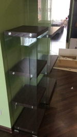 Стеллаж F-049-125H  прозрачный/коричневый