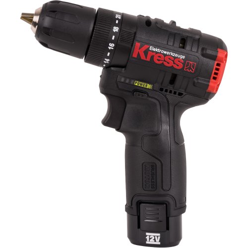 Дрель аккумуляторная KRESS KUC12 12V 2.0Ач х2, ЗУ 1,5А кейс