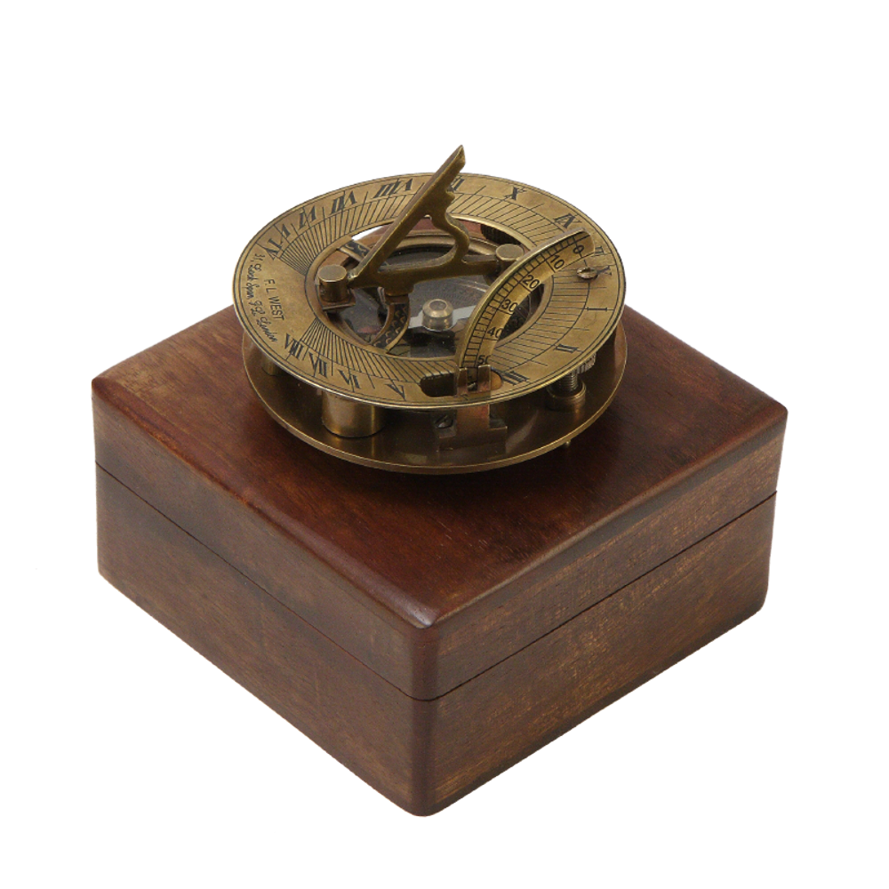 Nautical Морской компас в деревянном футляре