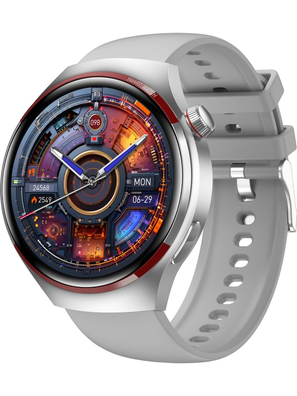 Смарт часы PARASMART Space 4Pro (силиконовый ремешок, серебристый)