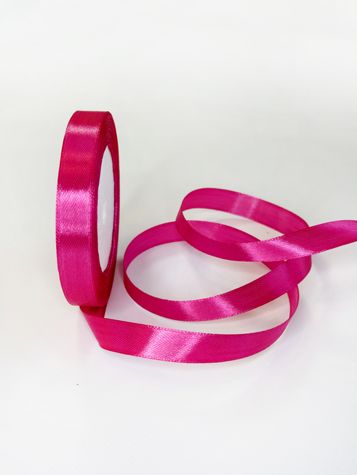 Атласная лента 12 мм (25 ярд)  цвет малиновый