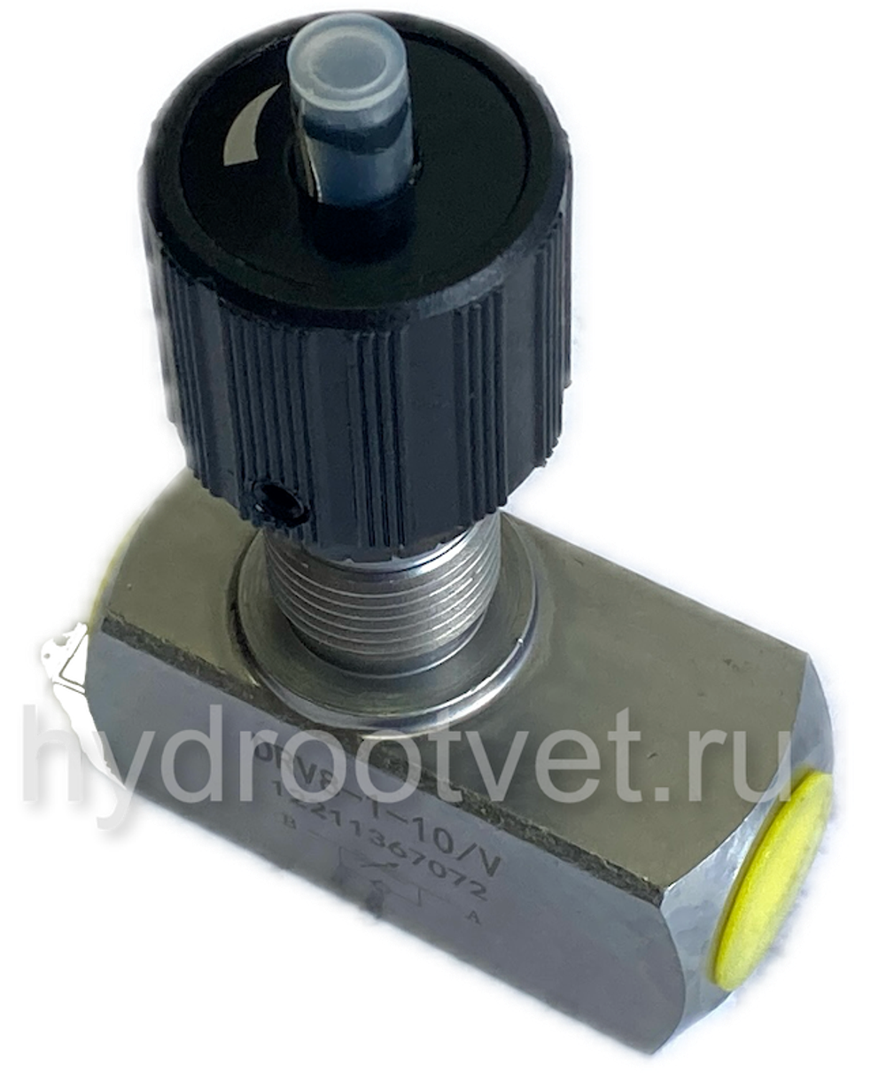 DRV08-1-10/V - Дроссель трубного монтажа c рукояткой, G1/4, обратный клапан - есть