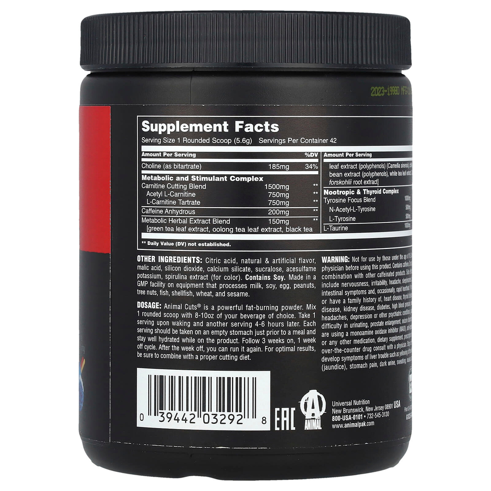 Animal, Advanced Cuts®, порошок с голубым льдом, 235,2 г (8,2 унции)