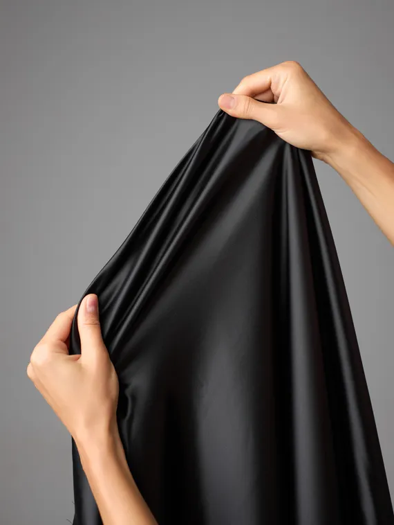 Атлас-стрейч бельевой арт. 1007, Китай, черный 170