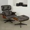 Культовое кресло с оттоманкой Eames Lounge из натуральной коричневой кож и палисандра | Купить в Hallberg.ru