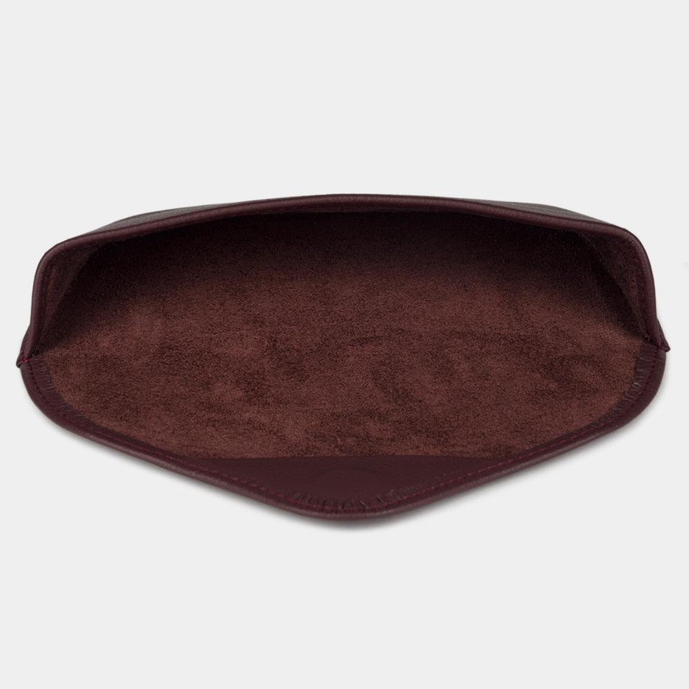 Футляр для очков Soleil из кожи теленка, бордового цвета