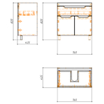 Комплект Тумба Azario KANTRI 80/1Н 800х460х870 напольная, с раковиной Фостер 80, белый глянец (CS00097256)