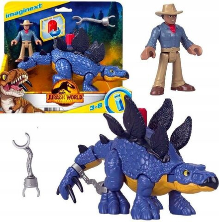 Игровой набор Imaginext Jurassic World - Фигурки Стегозавра и доктора Гранта - Мир Юрского Периода GVV64