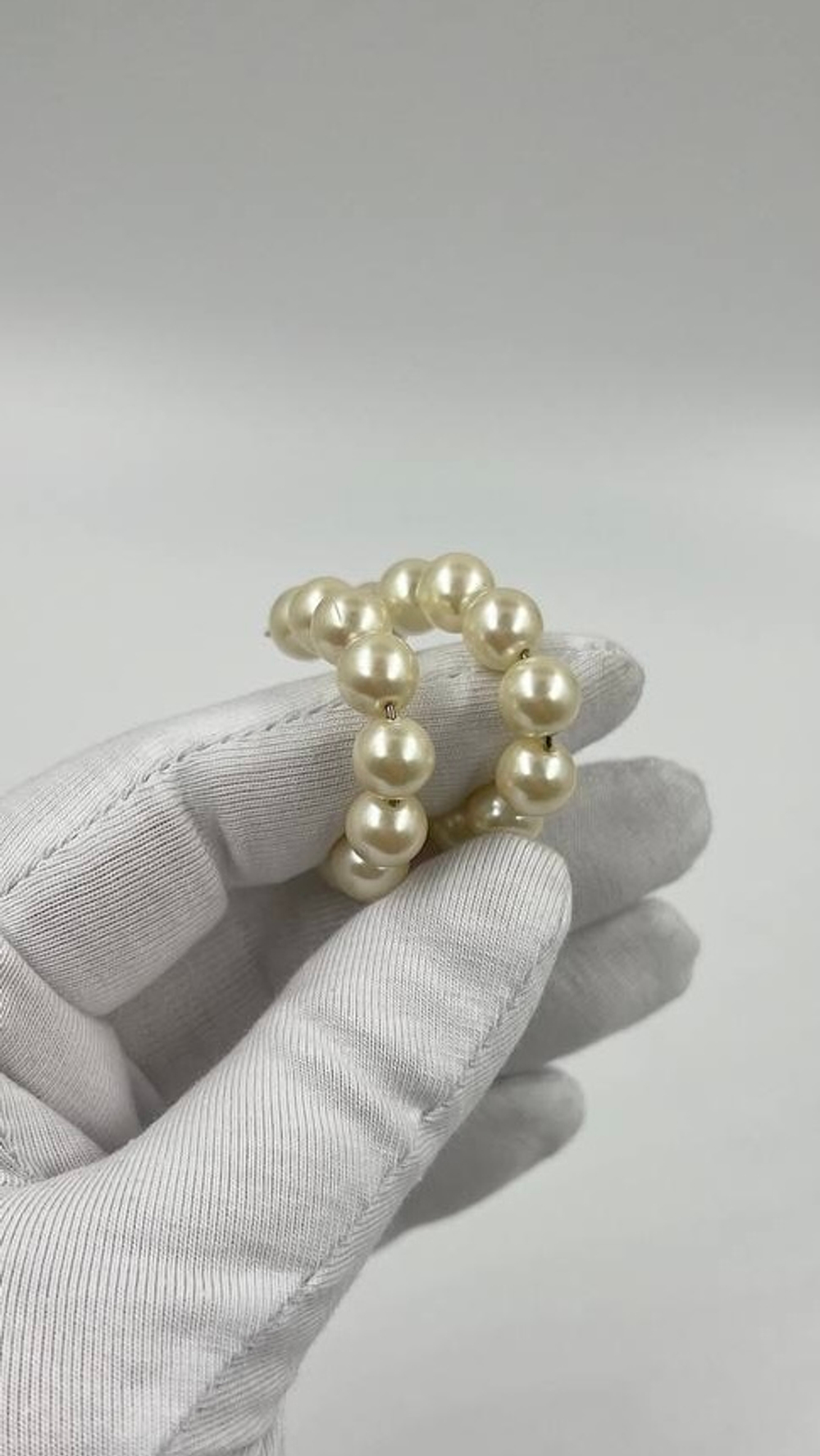Серьги кольца с «жемчугом»