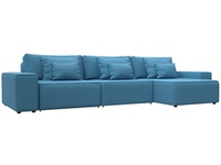 Диван угловой Лига-074 угол универсальный РОГОЖКА Амур 10 голубой