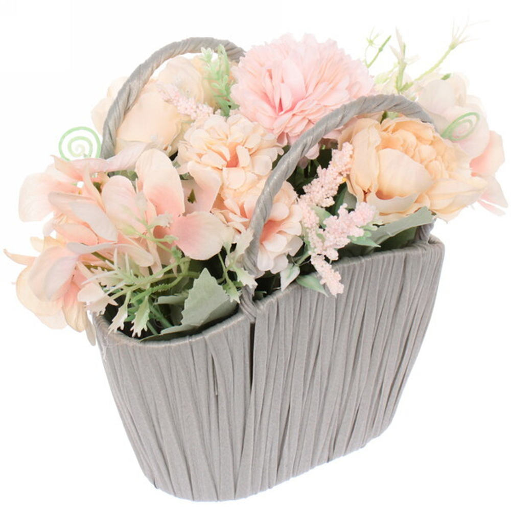 Цветы искусственные в корзине грей