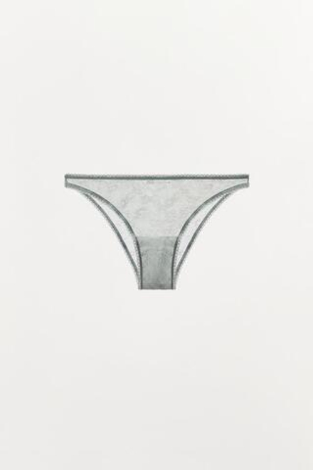ZARA ТРУСЫ ИЗ СЕТЧАТОЙ ТКАНИ С КРУЖЕВОМ, СЕРЫЙ