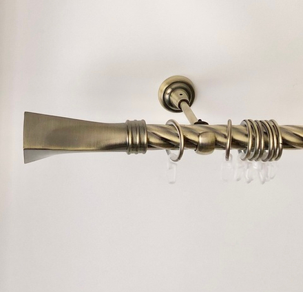 Карниз кованый витой Свинг d25 мм однорядный, цвет антик