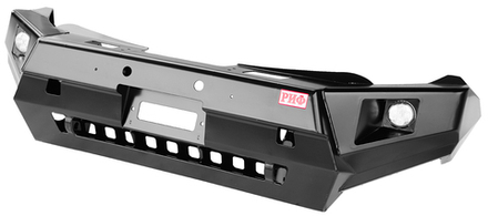 Бампер силовой передний Mitsubishi L200 2015-2019 с доп. фарами и защитой бачка омывателя РИФ