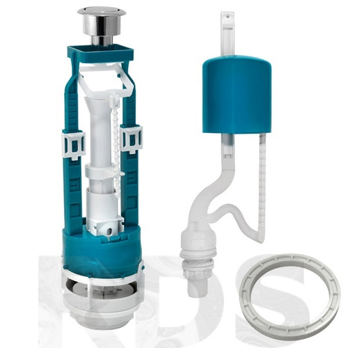 Набор с нижней подводкой 1/2" пл.кнопка хром