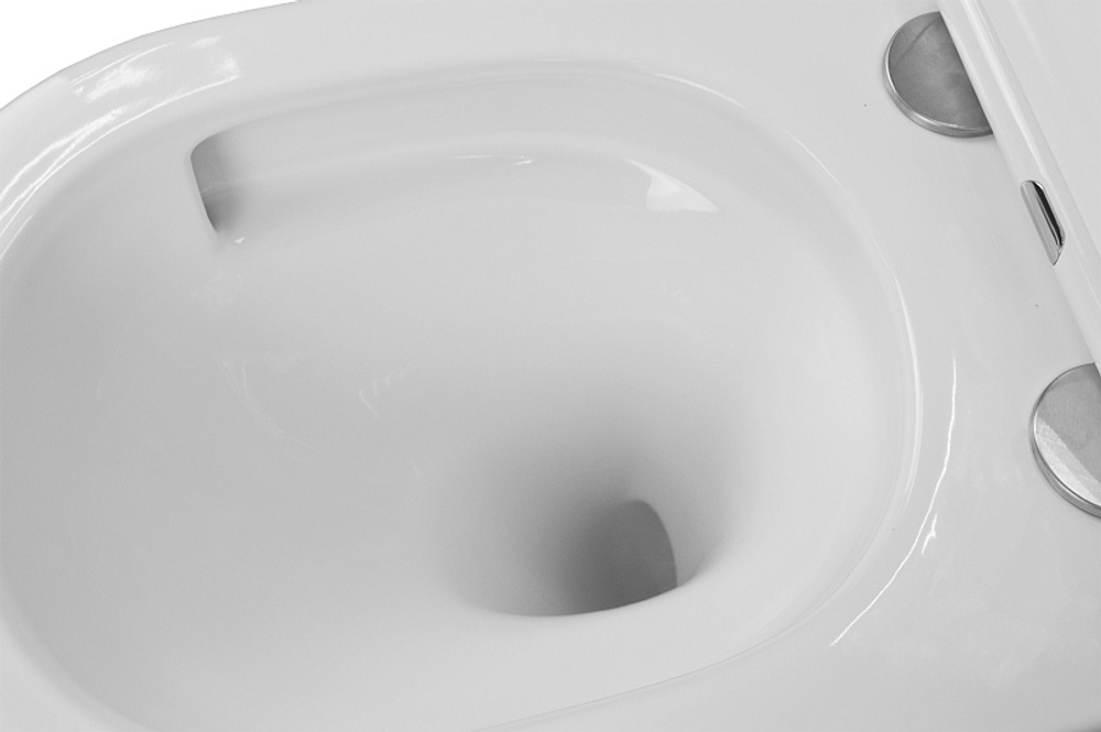 Унитаз подвесной Azario Teramo 515х355х365 безободковый, скрытое крепление, смыв "Торнадо", в комплекте с сидением микролифт (AZ-0053-UQ3)