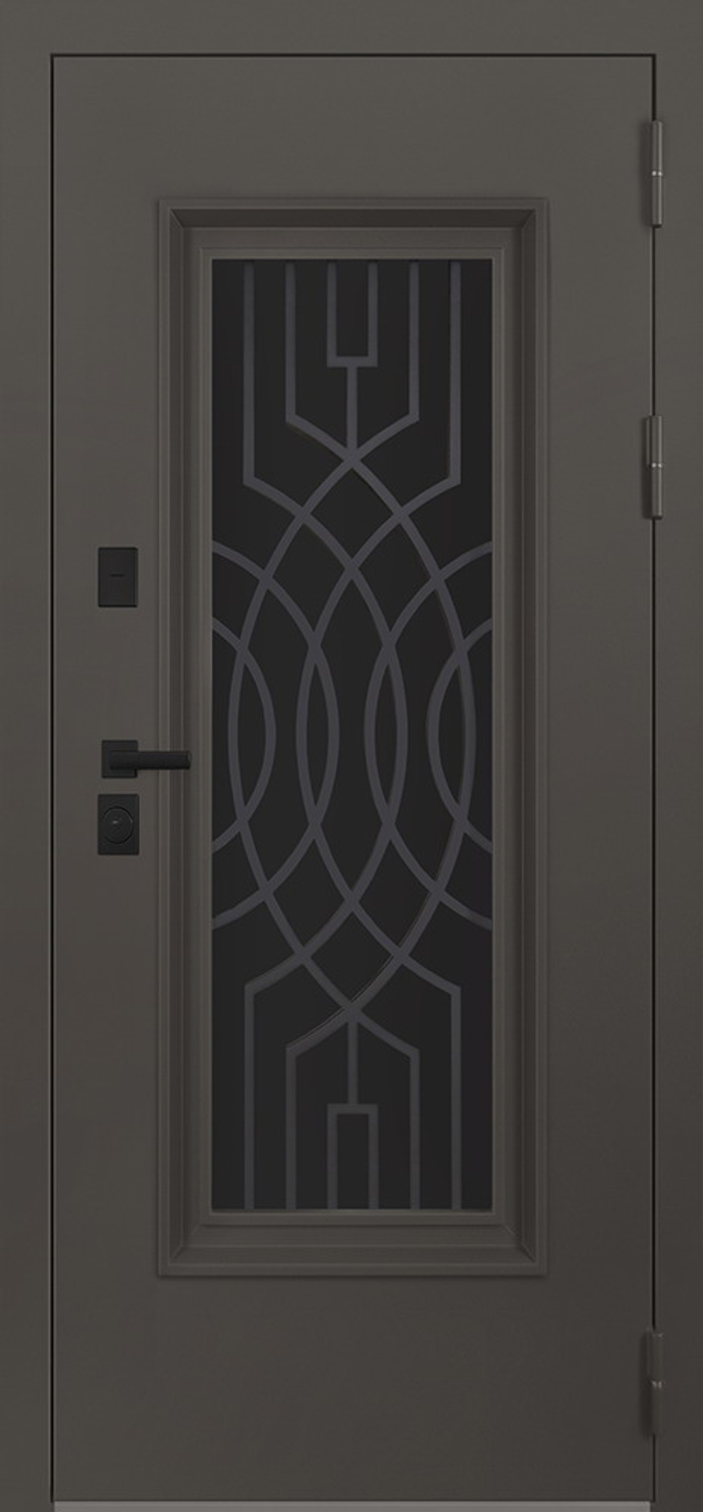 Стальная дверь Таганай с окном и английской решеткой (терморазрыв 3к)