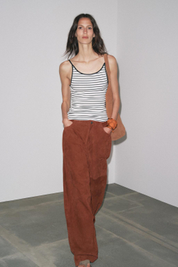 ZARA ТОП В РУБЧИК НА БРЕТЕЛЯХ, ПОЛОСКИ