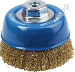 ЗУБР ″ЭКСПЕРТ″. Щетка чашечная для УШМ, витая латунированная стальная проволока 0,3мм, 100ммхМ14