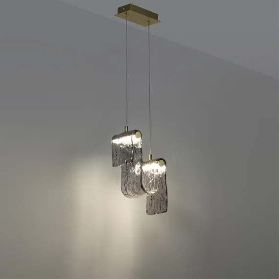 5106/11L L-VISION  ODL26 золотой брашинг/дымчатый металл/стекло Подвес LED x 11W 4000K FLOW