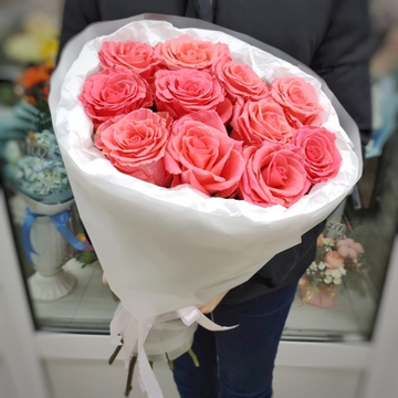 Букет из 11 роз сорта "AMSTERDAM" (Эквадор 60 см)