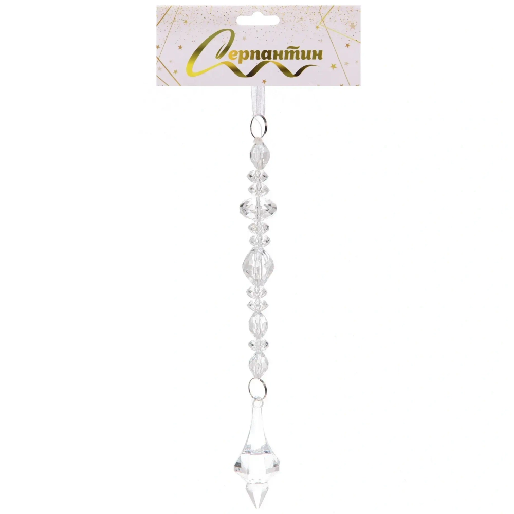 Подвеска «Элегантная льдинка» 23 см, Прозрачный