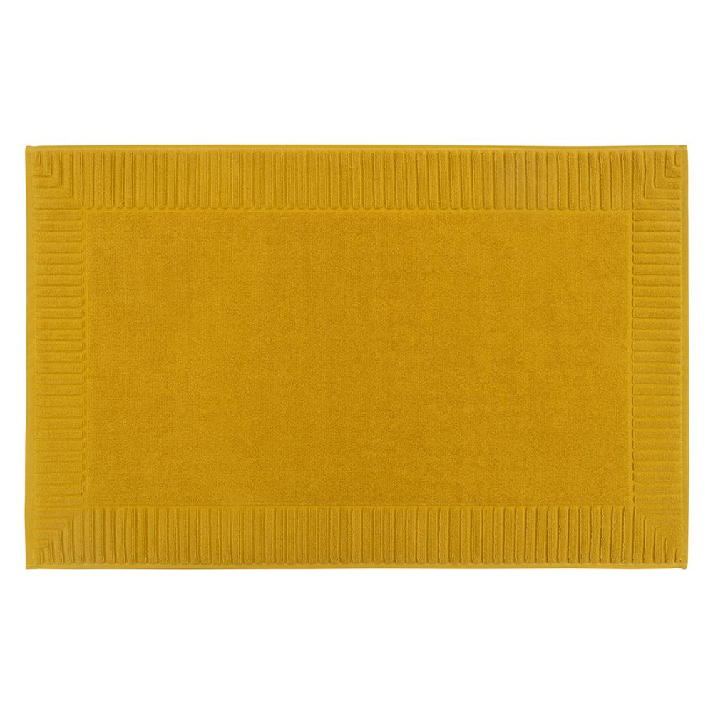 Коврик для ванной с фактурным бортиком цвета охры из коллекции Essential, 50х80 см