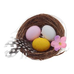 GAEM Изделие декоративное "Гнездо пасхальное" (блок 12 шт), L5,5 W5,5 H2,5 см, 4в.