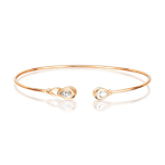 Браслет жесткий из красного золота с бриллиантом