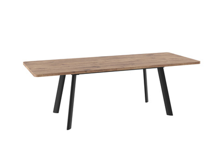 Стол МАМАДОМА Леон LUX RADIAL 180, Дуб Веллингтон, Черный