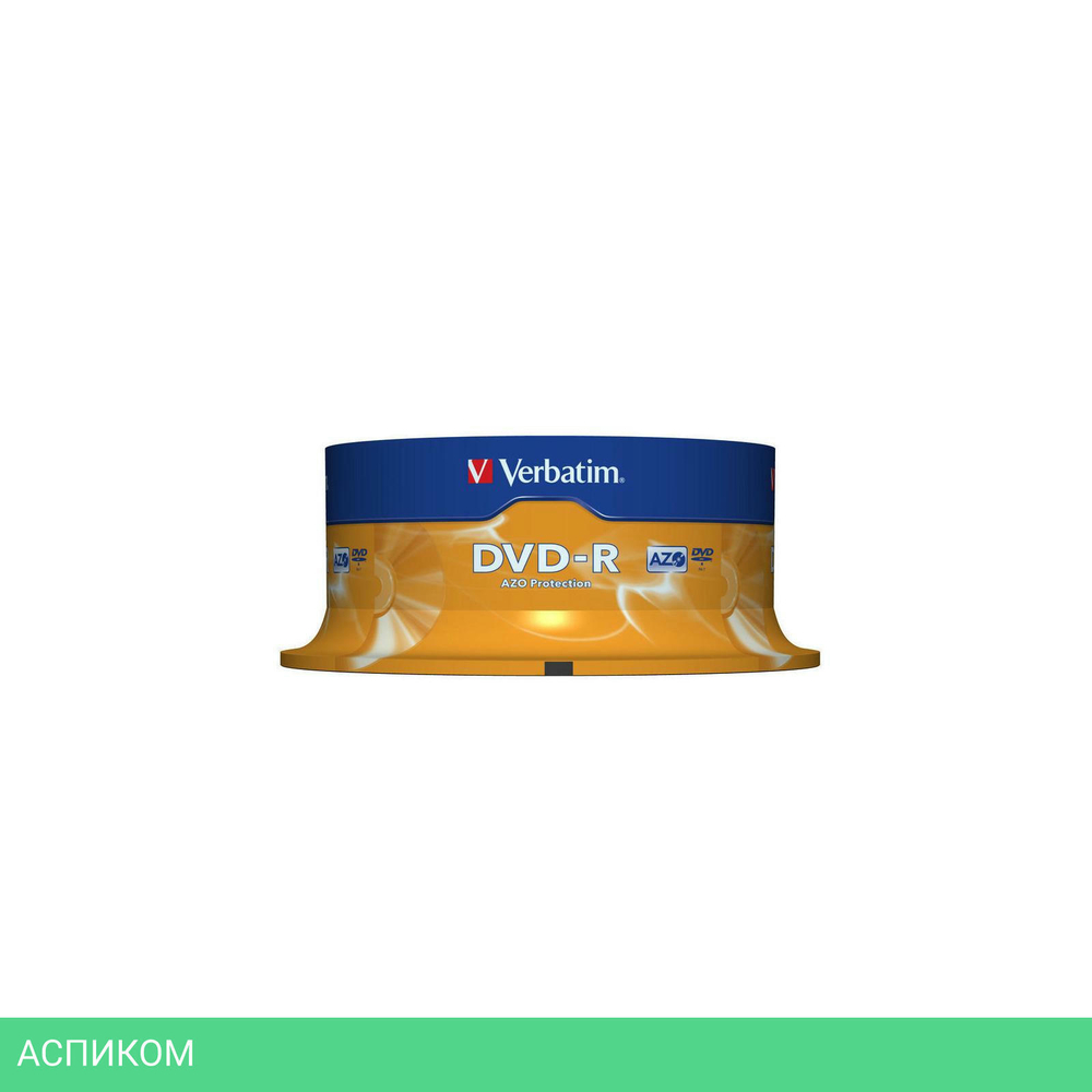 DVD-R диск Verbatim 4.7Gb 16x Cake Box 25шт (43522)
