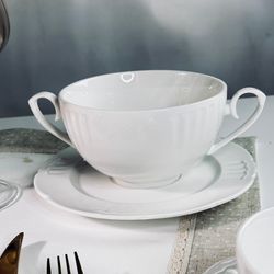 Lenardi 118-144 Бульонница 14см с блюдцем RESTO в под.уп.(х16)Фарфор