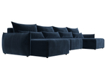 Диван П-образный Лига-051 НПБ Лонг ВЕЛЮР TOWER 13 синий