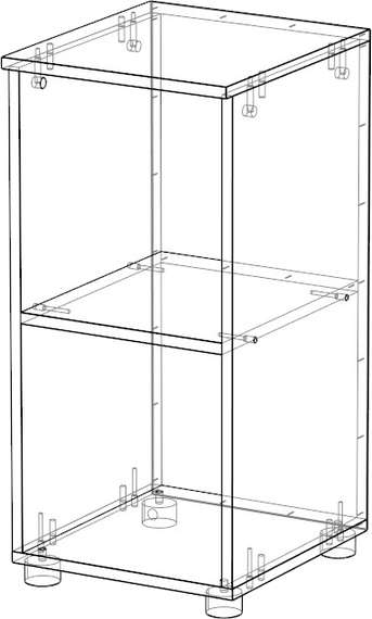 Стеллаж низкий узкий Стандарт-Pro ясень шимо темный